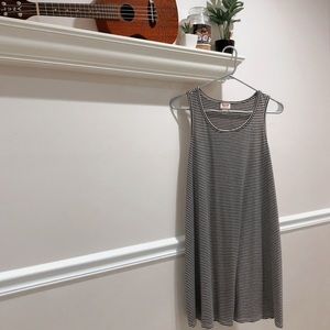 Black and white stripe tank tee shirt dress